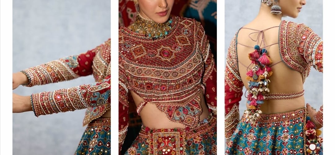 Raw Silk & Organza Lehenga with Heavy Kurti and Dupatta