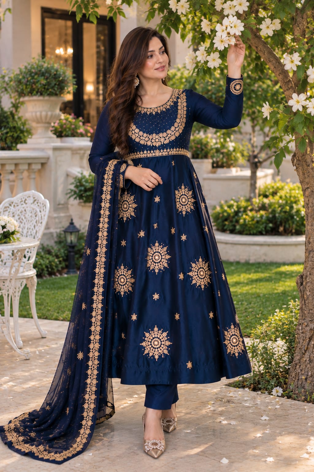 Handmade Frock,trouser & Dupatta