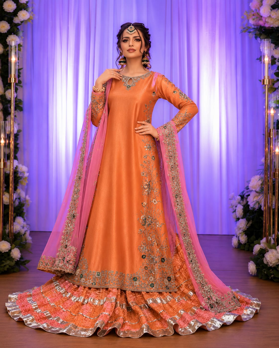 lehenga with long shirt