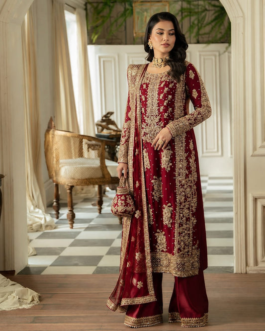 Long Shirt , Palazo with Havey Dupatta