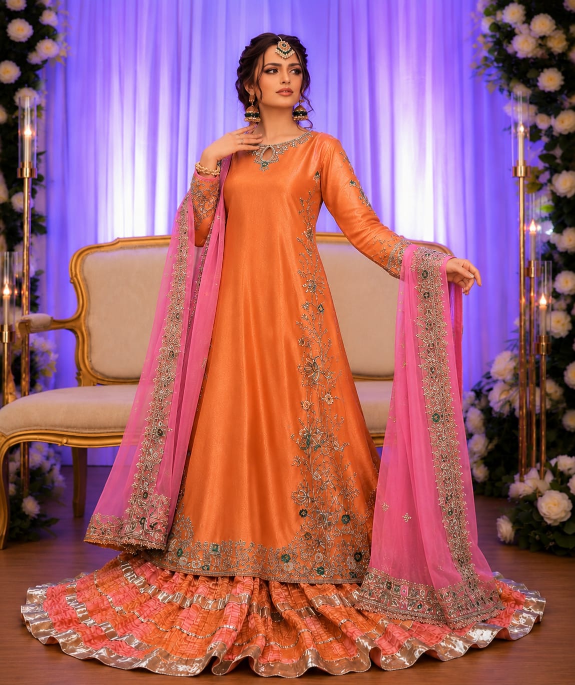 lehenga with long shirt