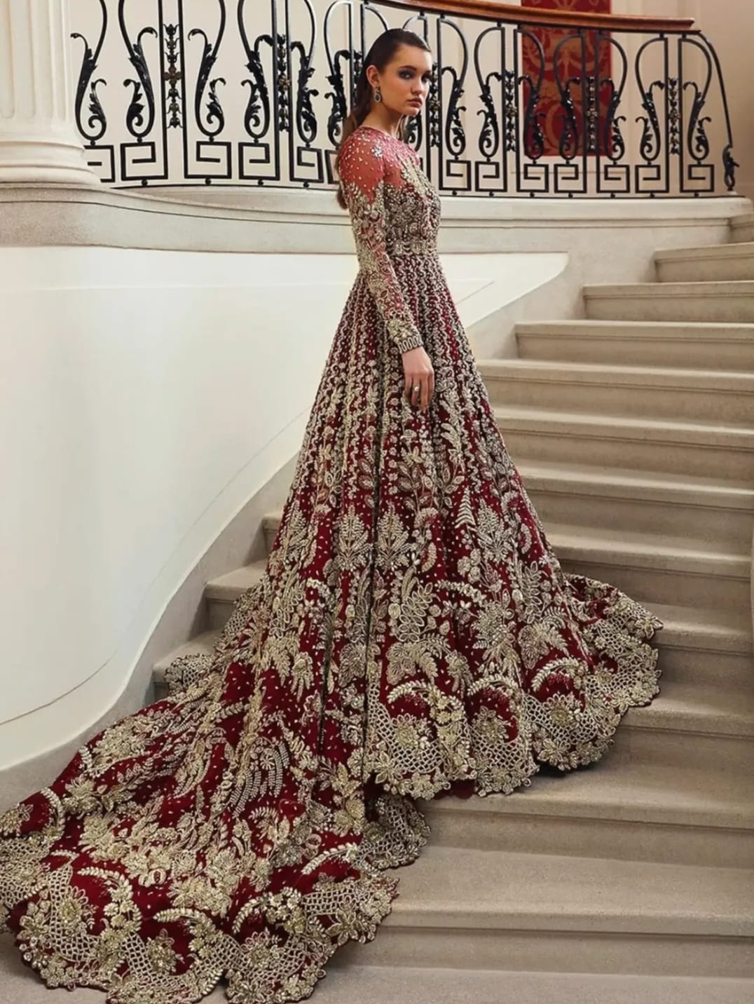 Bridal long Heavy Maxi