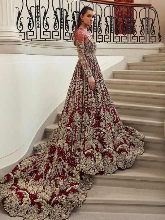 Bridal long Heavy Maxi