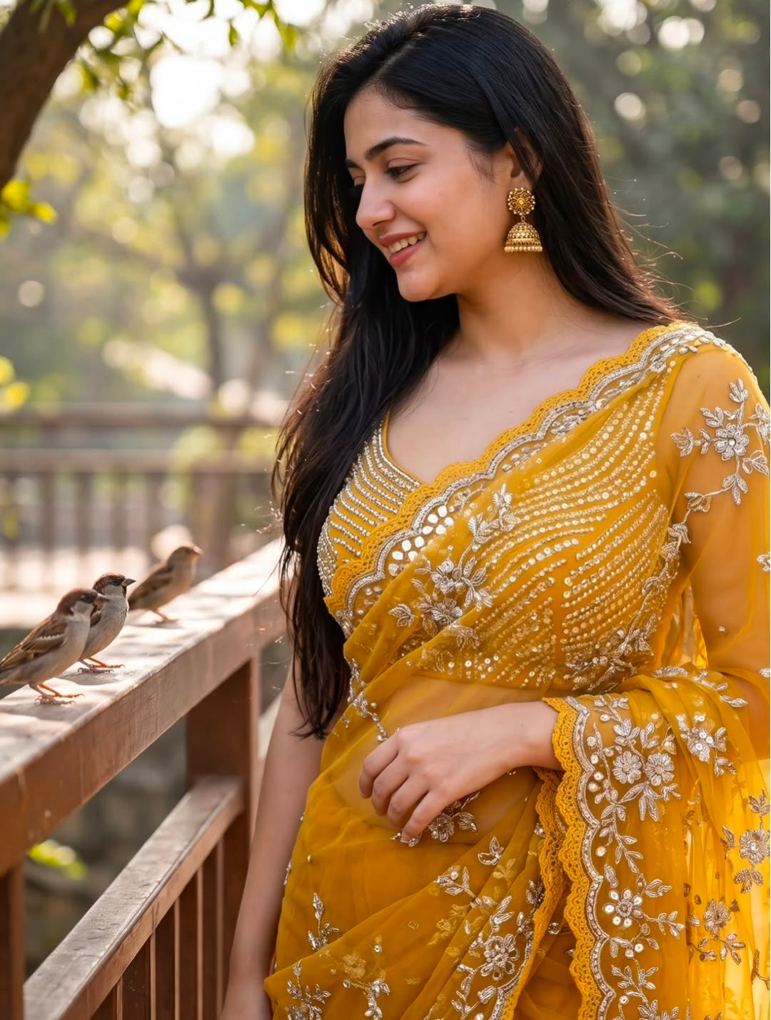 Mustard Yellow Saree