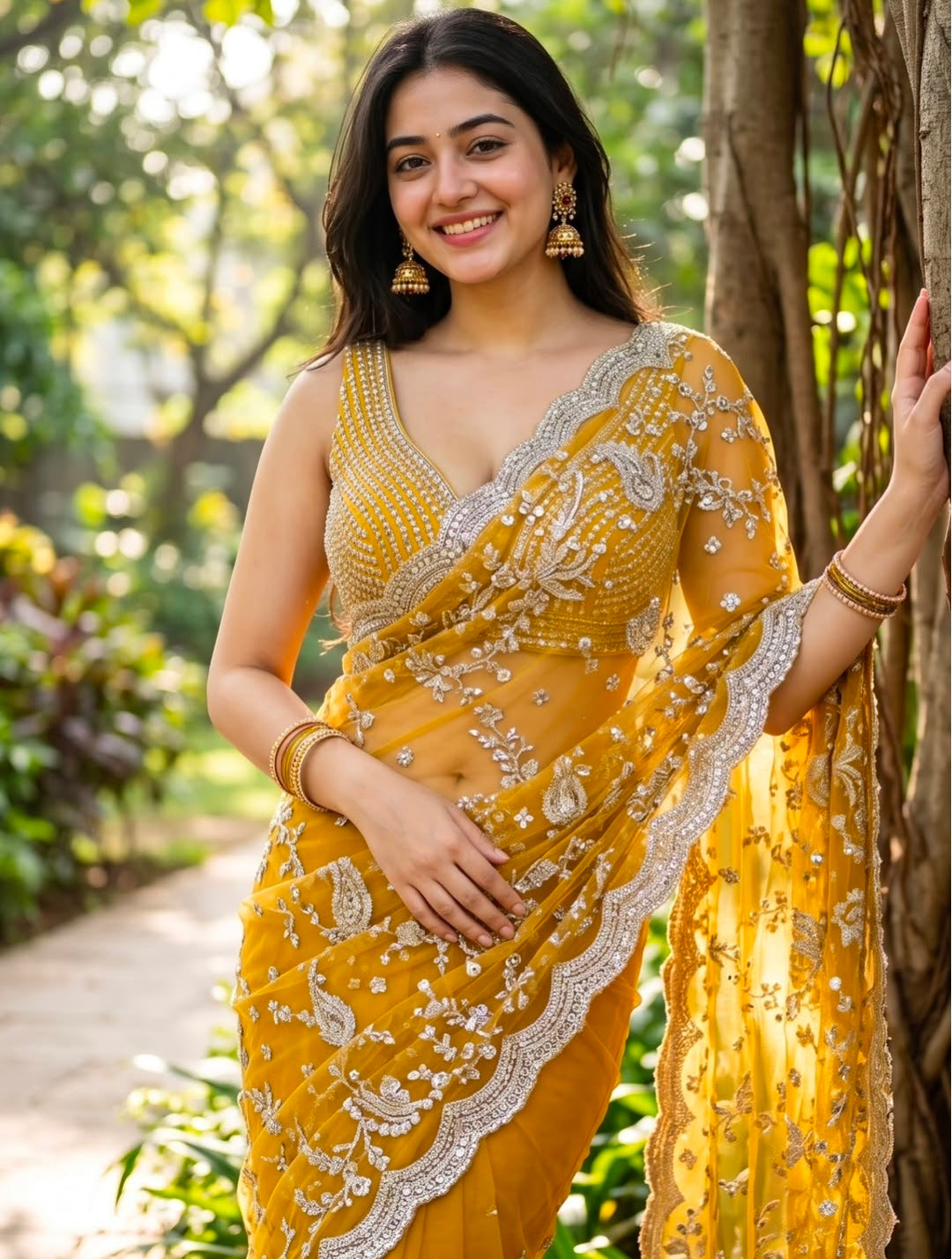 Mustard Yellow Saree