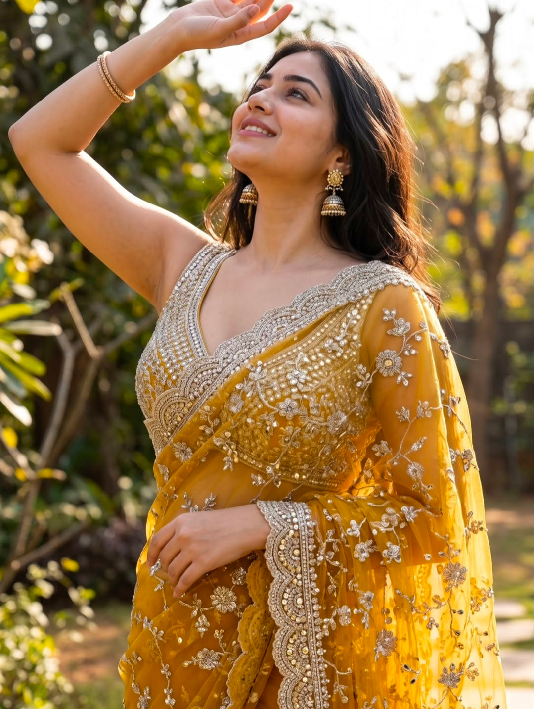 Mustard Yellow Saree