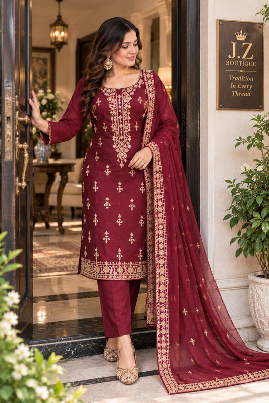 Long shirt with Trouser & Dupatta