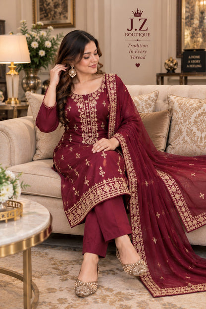 Long shirt with Trouser & Dupatta
