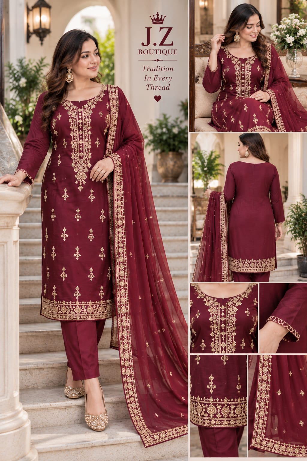 Long shirt with Trouser & Dupatta