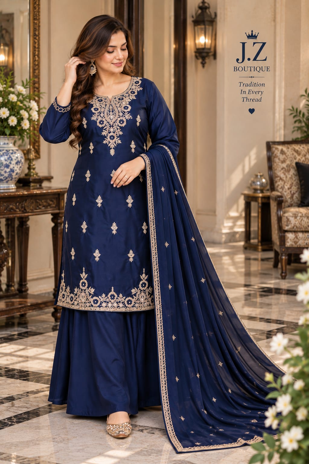 Sharara, Kamees with Dupatta