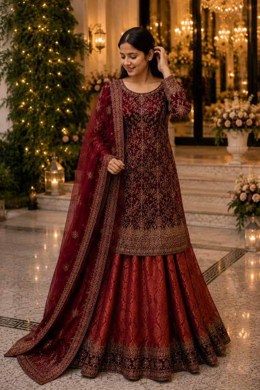 Banarsi Farshi Lehenga with Shirt and Dupatta