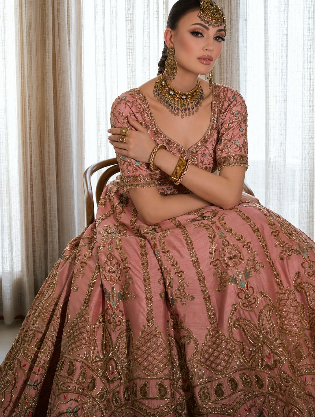 Raw Silk Lehenga & Kurti with Dupatta