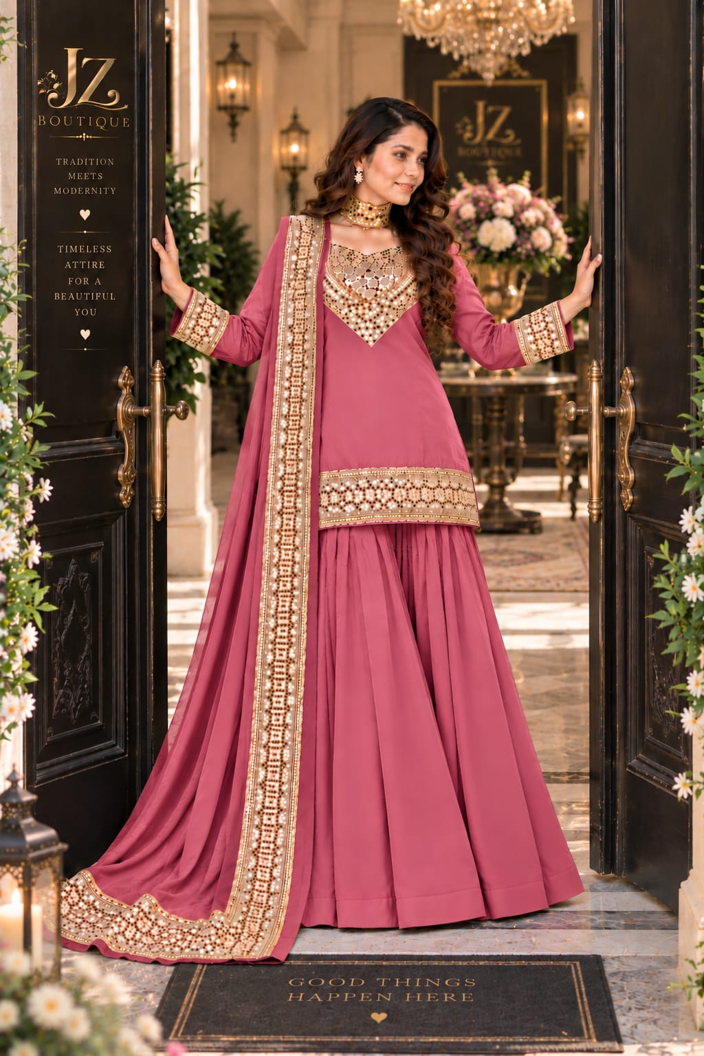 Sharara, Kamees with Dupatta