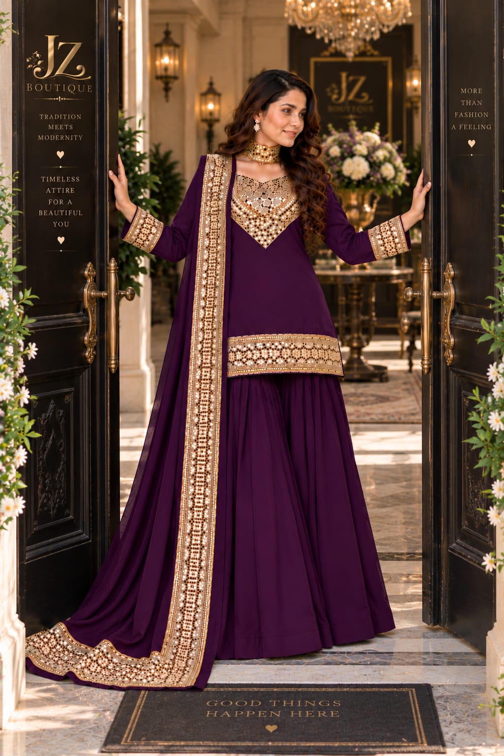 Sharara, Kamees with Dupatta