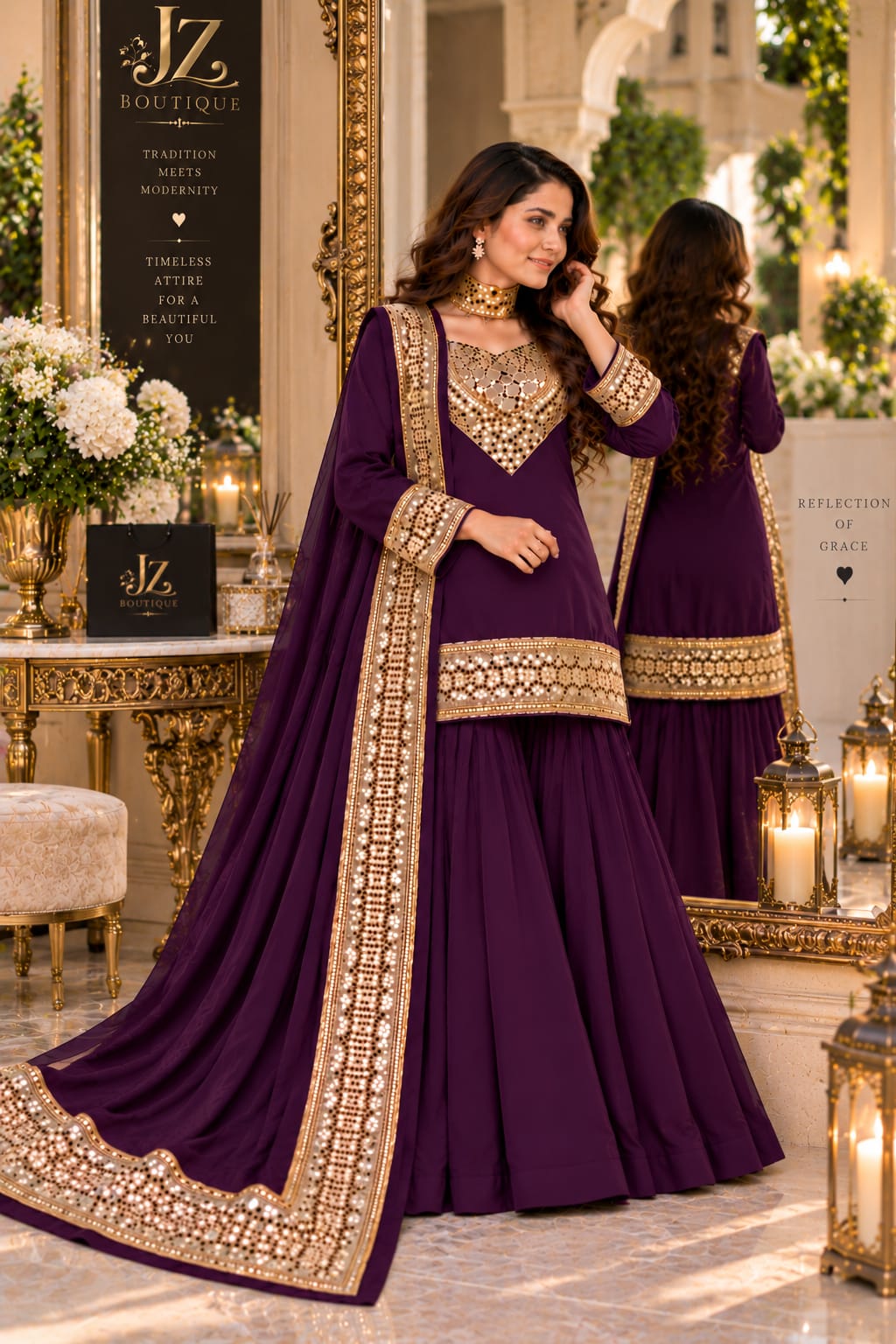 Sharara, Kamees with Dupatta