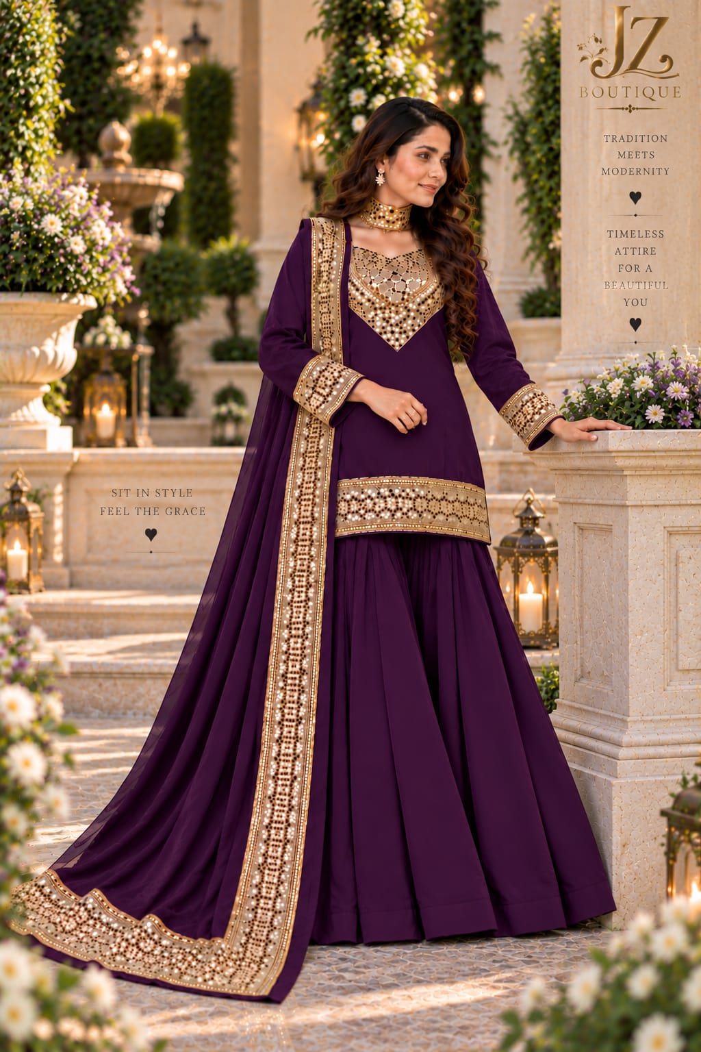 Sharara, Kamees with Dupatta