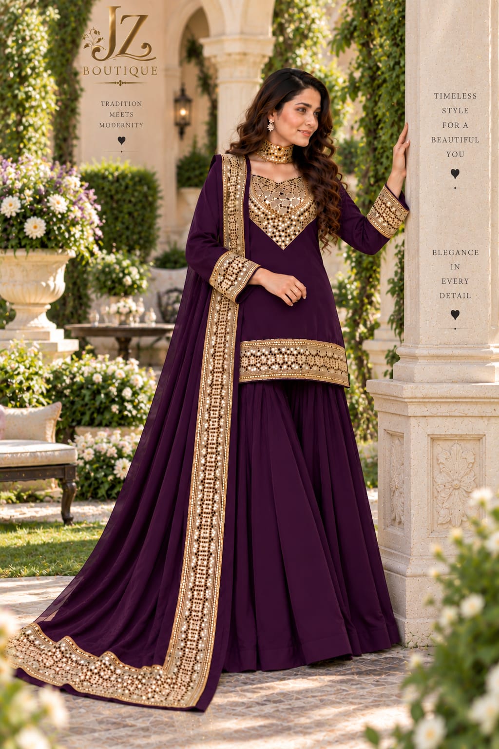 Sharara, Kamees with Dupatta