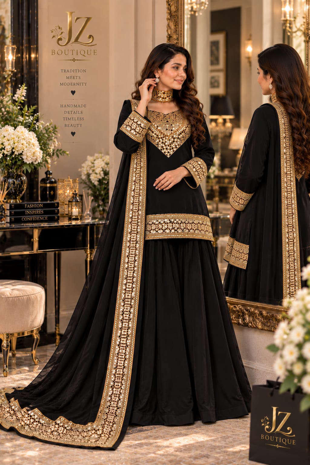 Sharara, Kamees with Dupatta