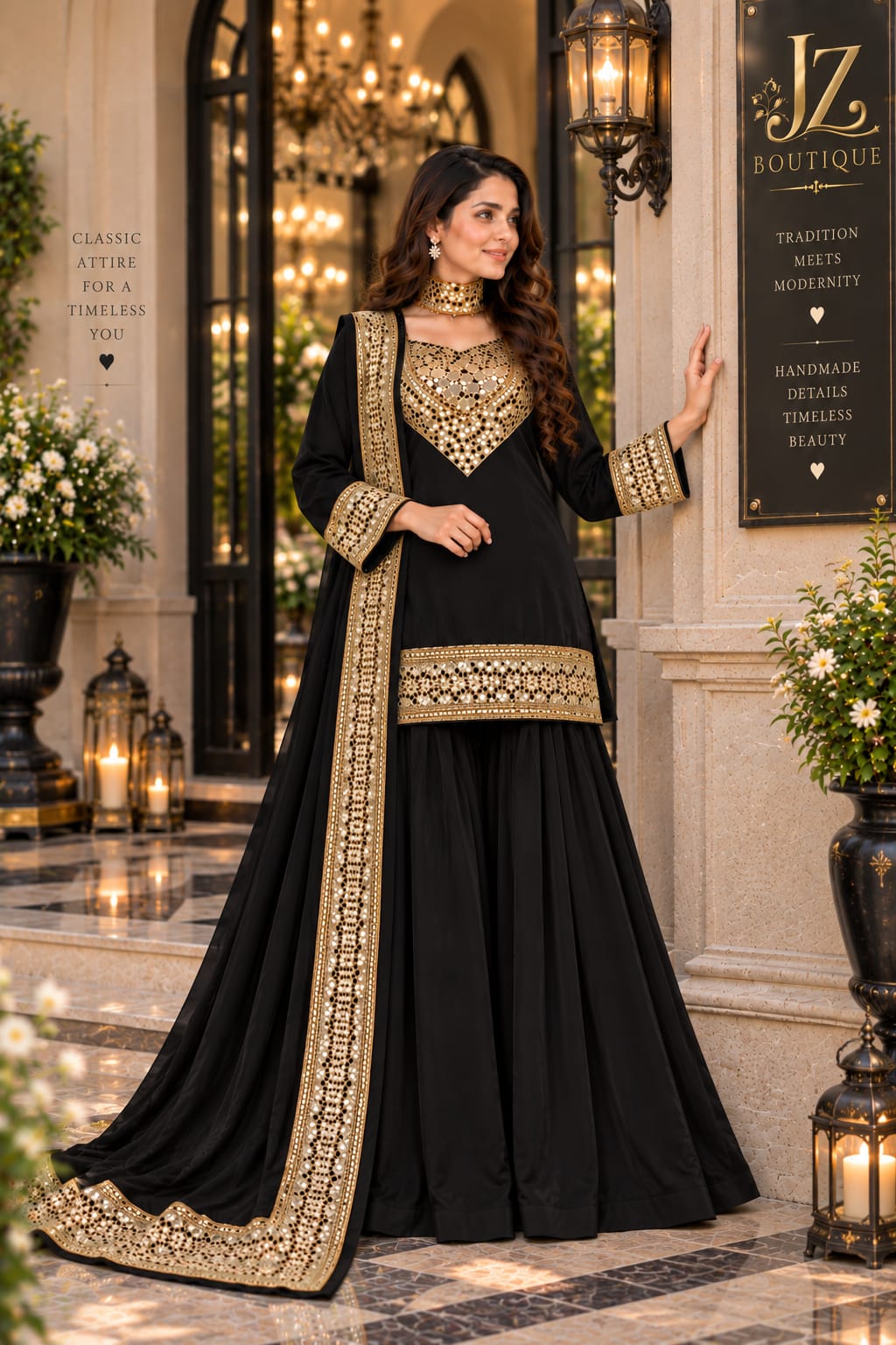 Sharara, Kamees with Dupatta