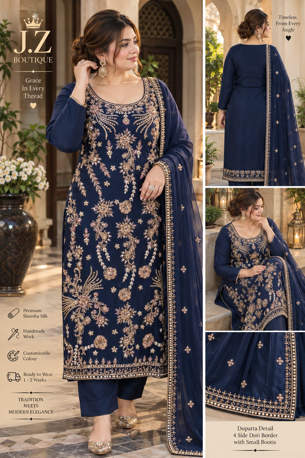 Long shirt with Trouser & Dupatta
