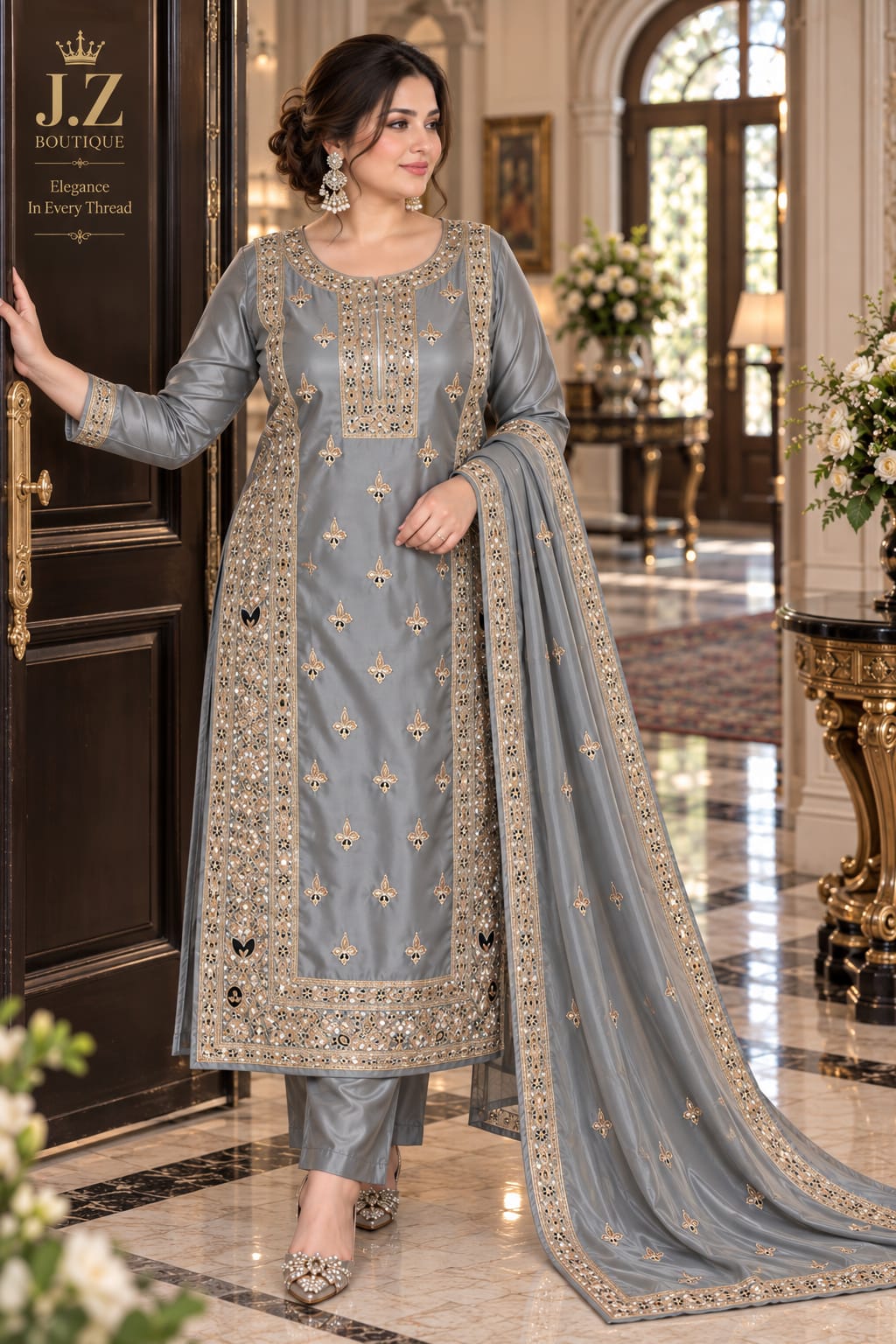 Long shirt with Trouser & Dupatta