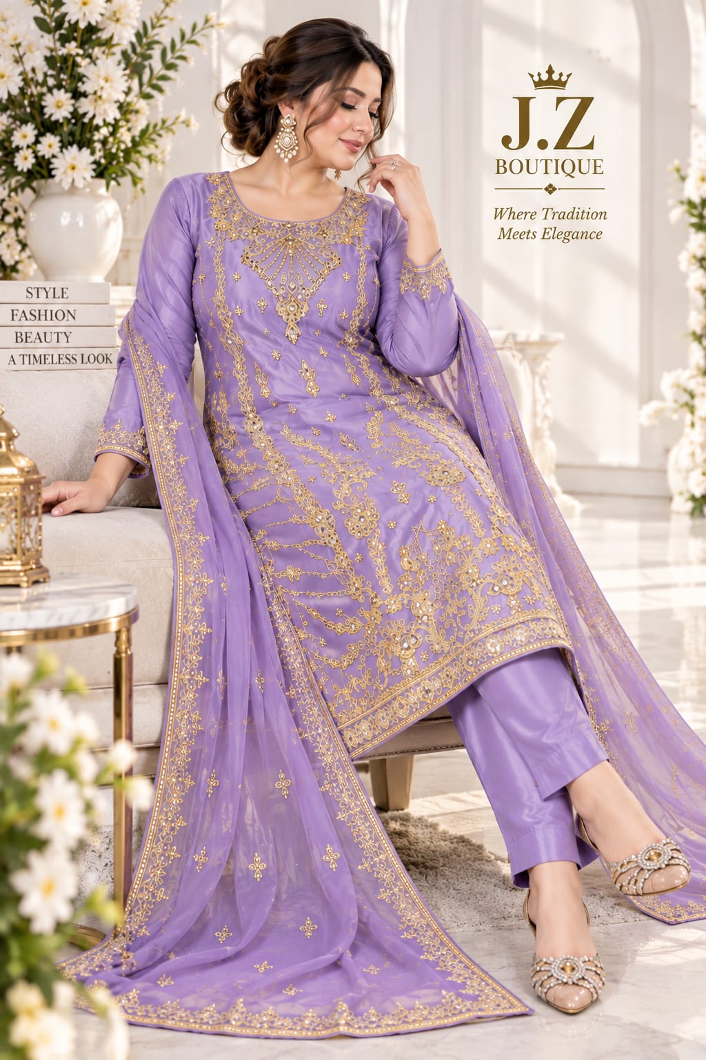 Long shirt with Trouser & Dupatta