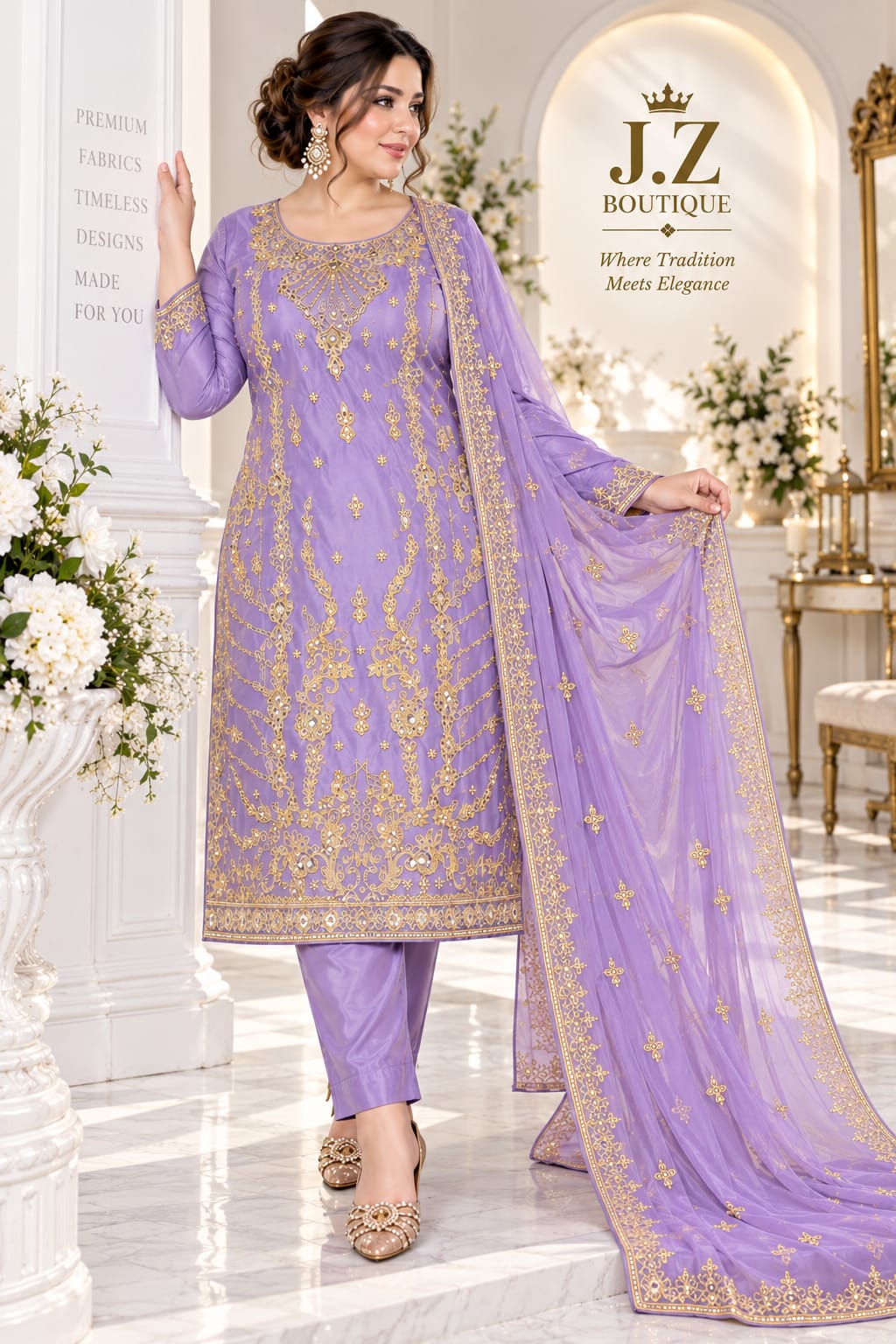 Long shirt with Trouser & Dupatta