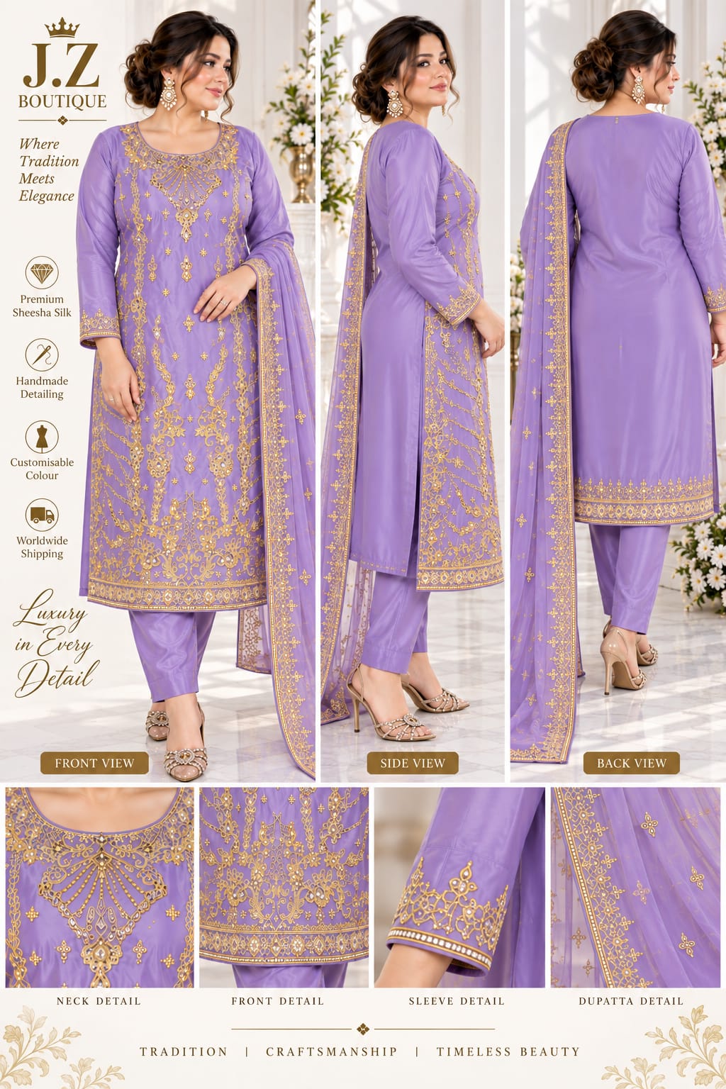 Long shirt with Trouser & Dupatta