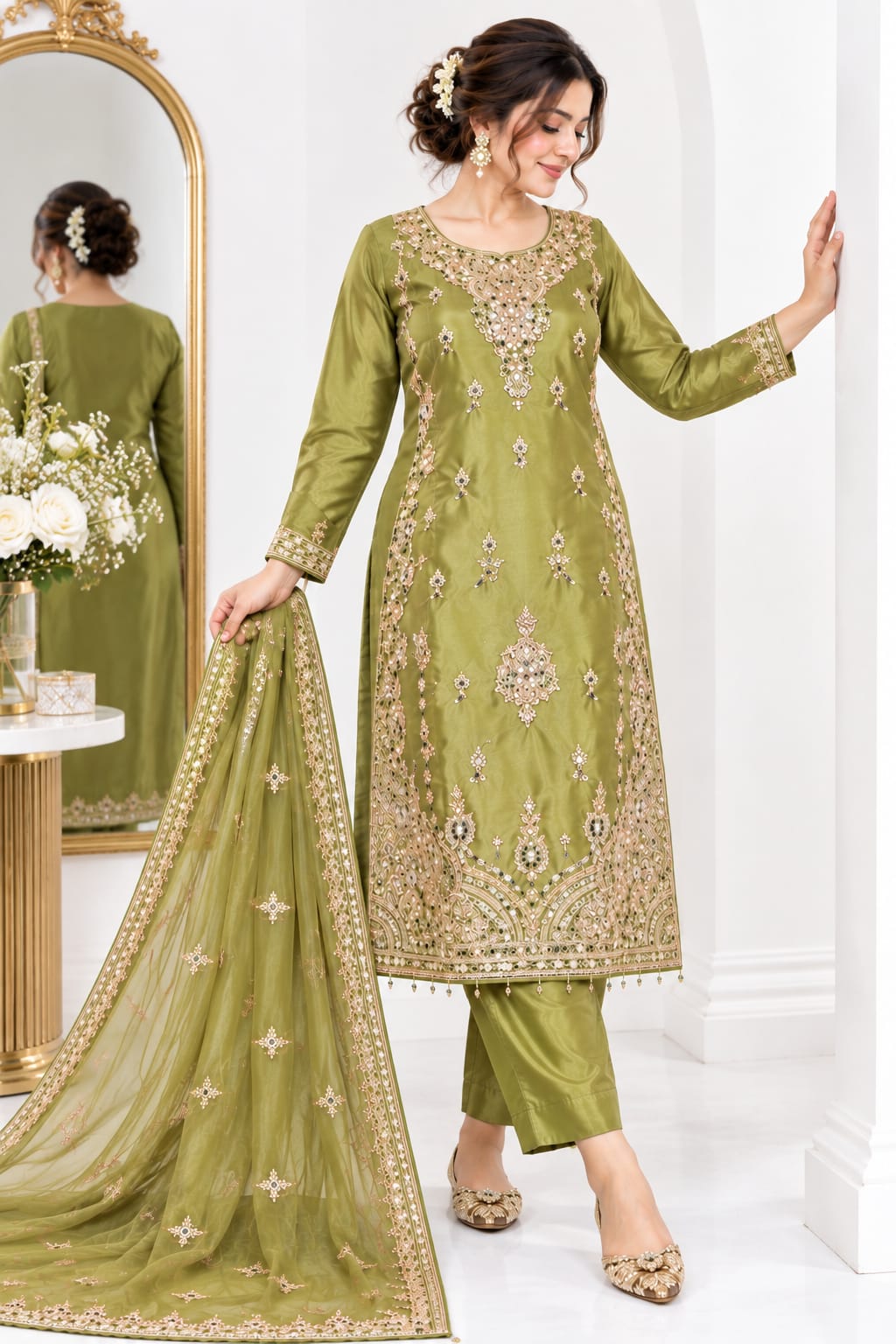 Handmade 3 piece bridal suit