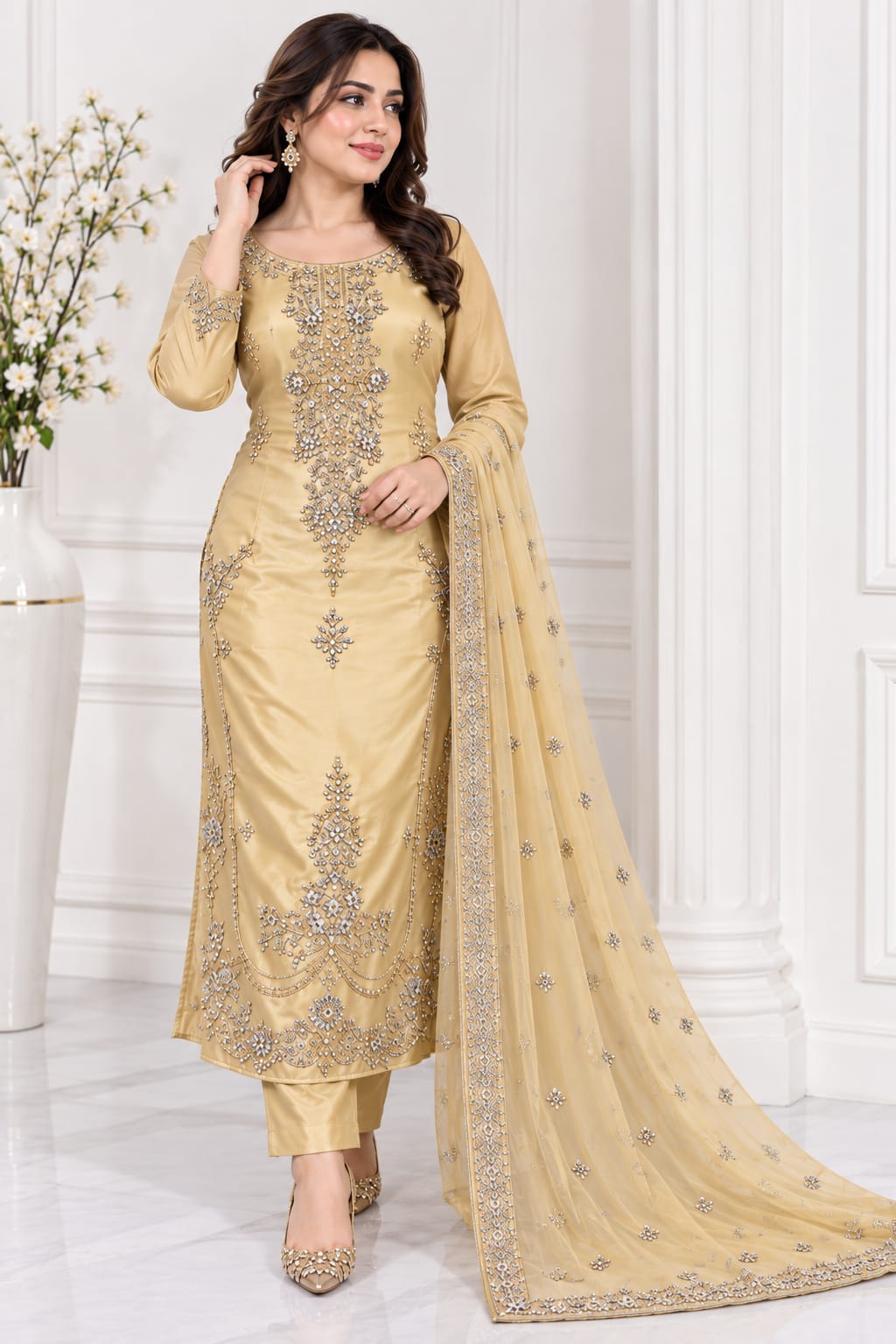 Long shirt with Trouser & Dupatta