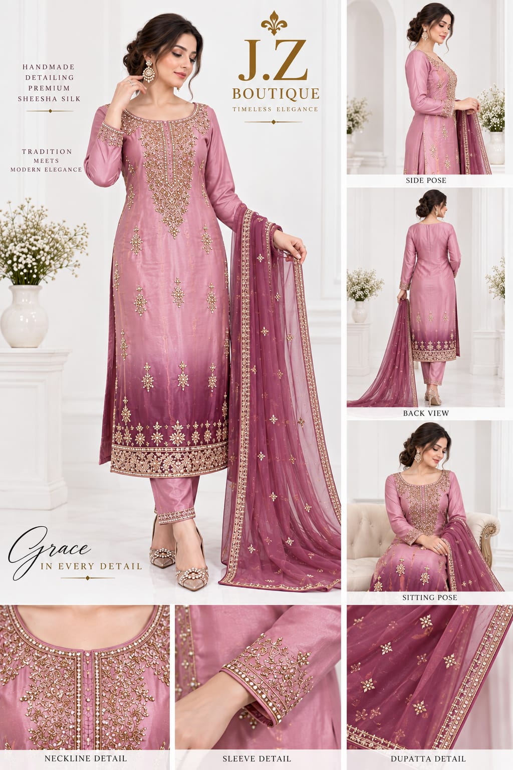 Long shirt with Trouser & Dupatta