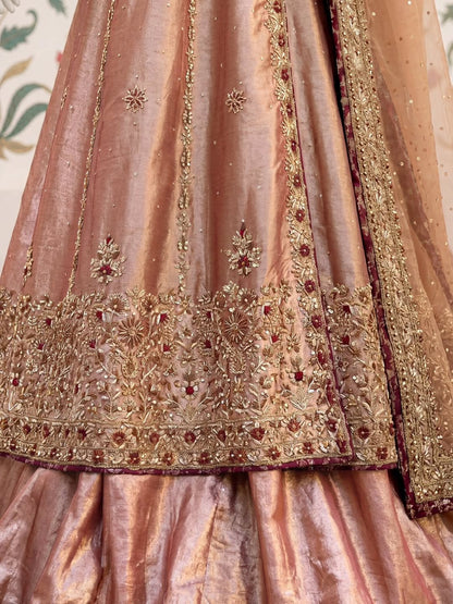 Angrakha Long Frock With Lehenga